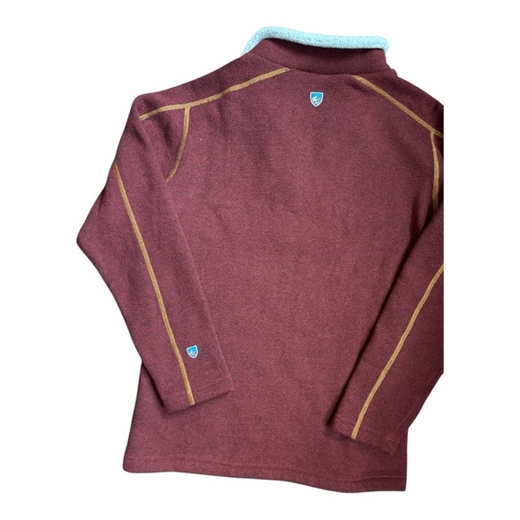 Kuhl Europa Alfpaca Fleece Quarter-Zip Sweater Maroon Size S Shearling - Picture 7 of 10